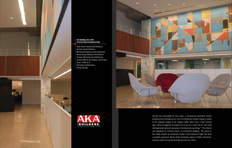 AKA Builders Brochure. Commercial Construction - Austin, Texas. Brand Identity, Glenn Clegg - Designer/Creative